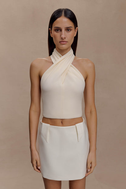 Marion, haut croisé - couleur crème.