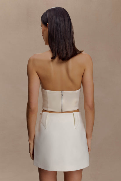 Marion, haut croisé - couleur crème.