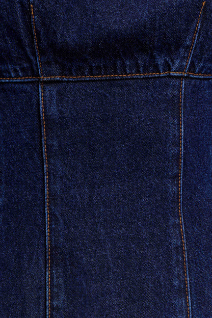 Cosmala Robe Mini en Jean à Manches Longues - Bleu Indigo