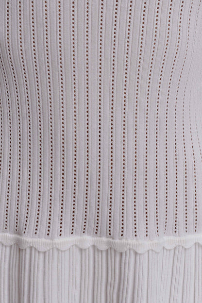 Robe mini en jersey côtelé Adena - Ivoire