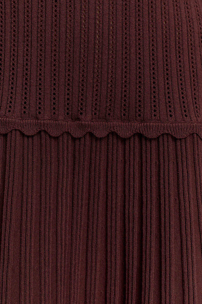 Mini-robe en tricot côtelé Adena - Chocolat