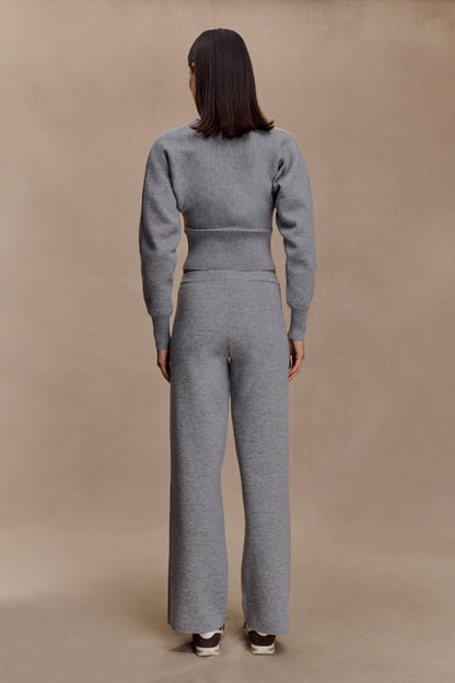 Pantalons en tricot à jambes droites Kerrymae - Gris chiné