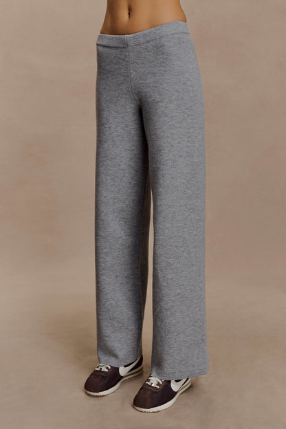 Pantalons en tricot à jambes droites Kerrymae - Gris chiné