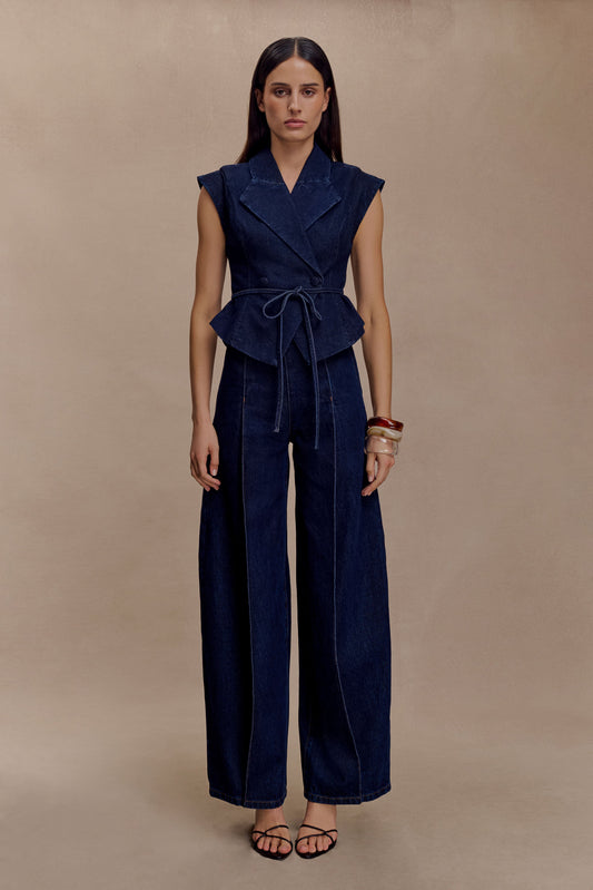Jeans taille haute Beatrix - Bleu indigo