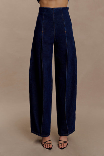 Jeans taille haute Beatrix - Bleu indigo