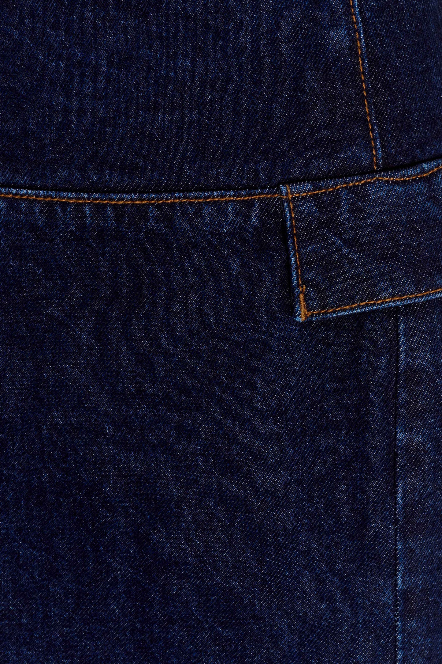 Jupe Maxi en Jean Maylena à Taille Haute - Bleu Indigo