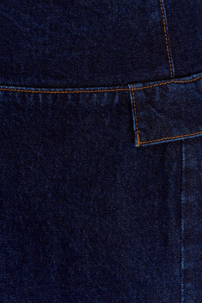 Jupe Maxi en Jean Maylena à Taille Haute - Bleu Indigo