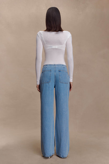 Paedyn Haut à manches longues en laine mérinos côtelée - Ivoire