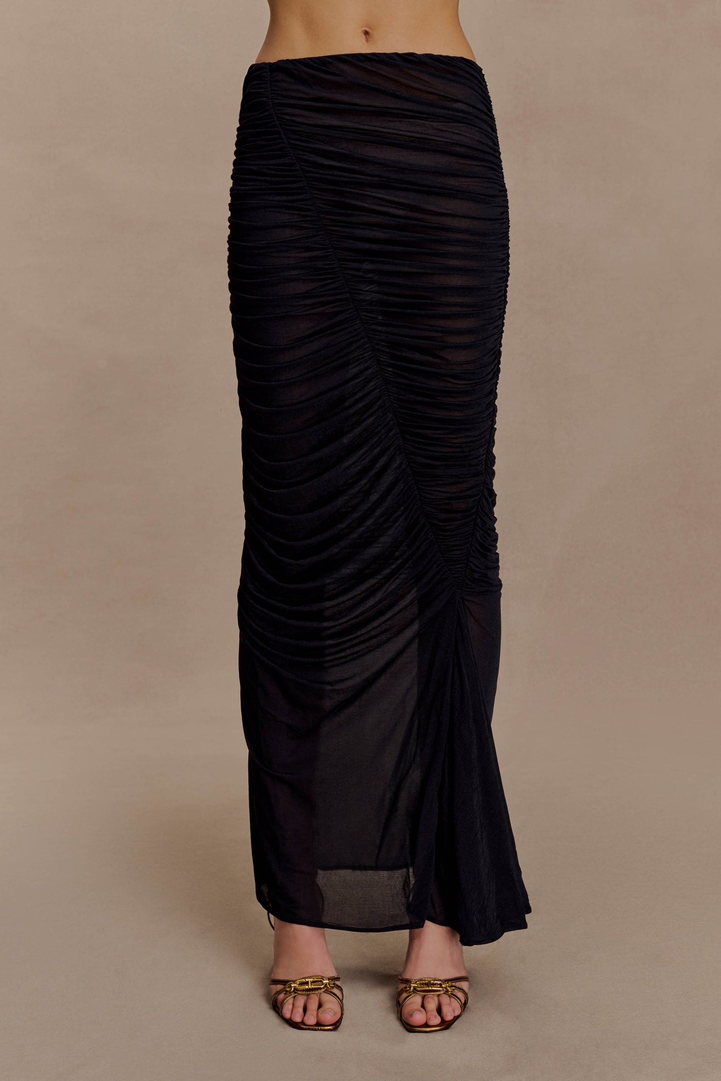 Jupe Maxi en Maille Plissée Matilda - Noire