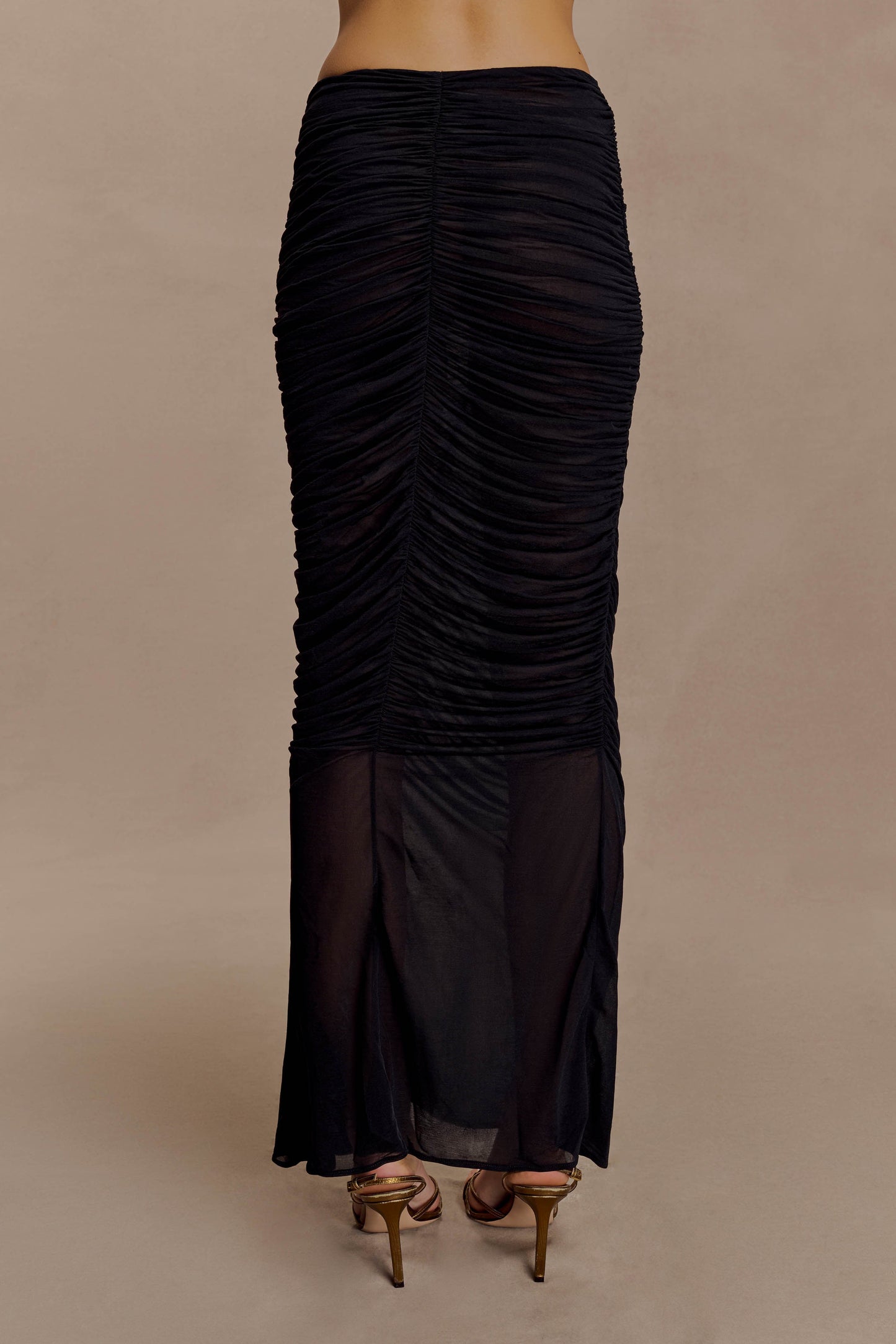 Jupe Maxi en Maille Plissée Matilda - Noire