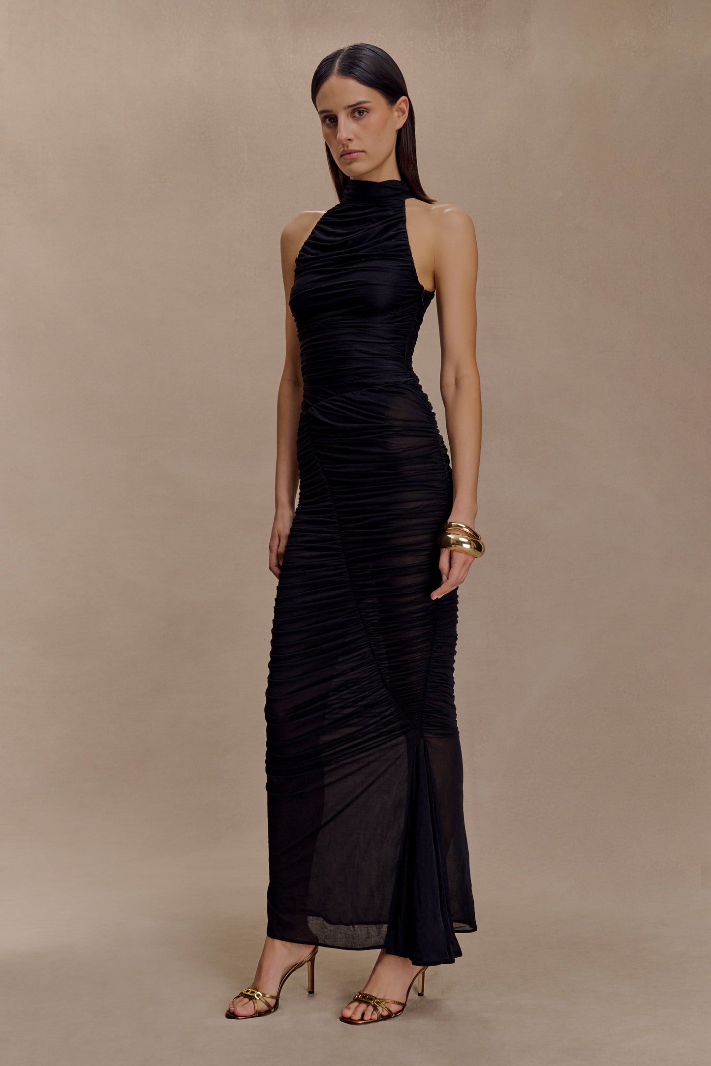 Jupe Maxi en Maille Plissée Matilda - Noire