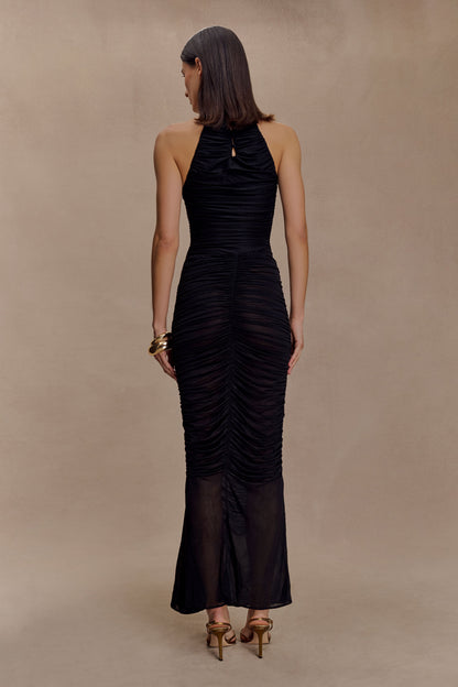 Jupe Maxi en Maille Plissée Matilda - Noire