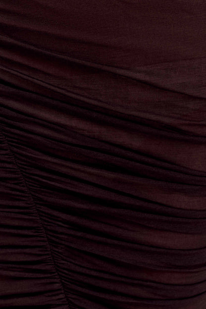 Jupe Maxi en Maille Plissée Matilda - Chocolat