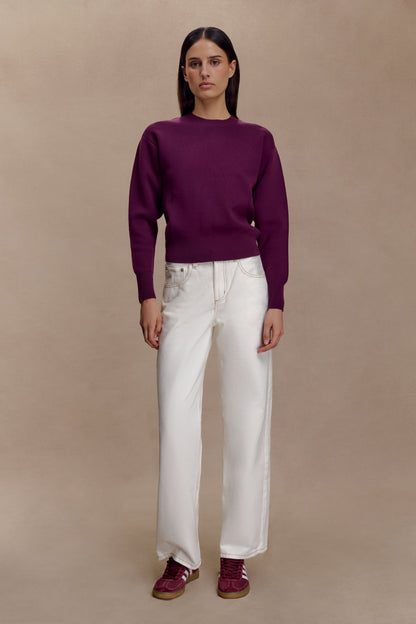 Pull en tricot confortable Braxton - Prune