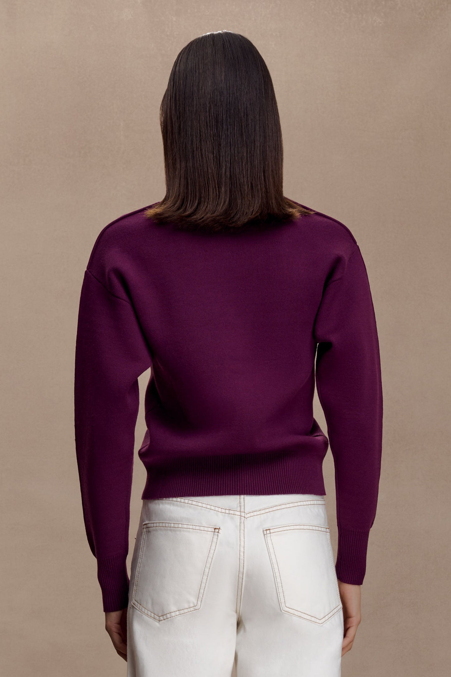 Pull en tricot confortable Braxton - Prune