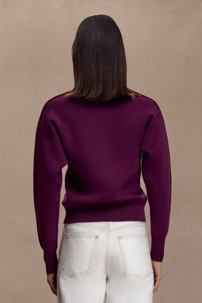 Pull en tricot confortable Braxton - Prune