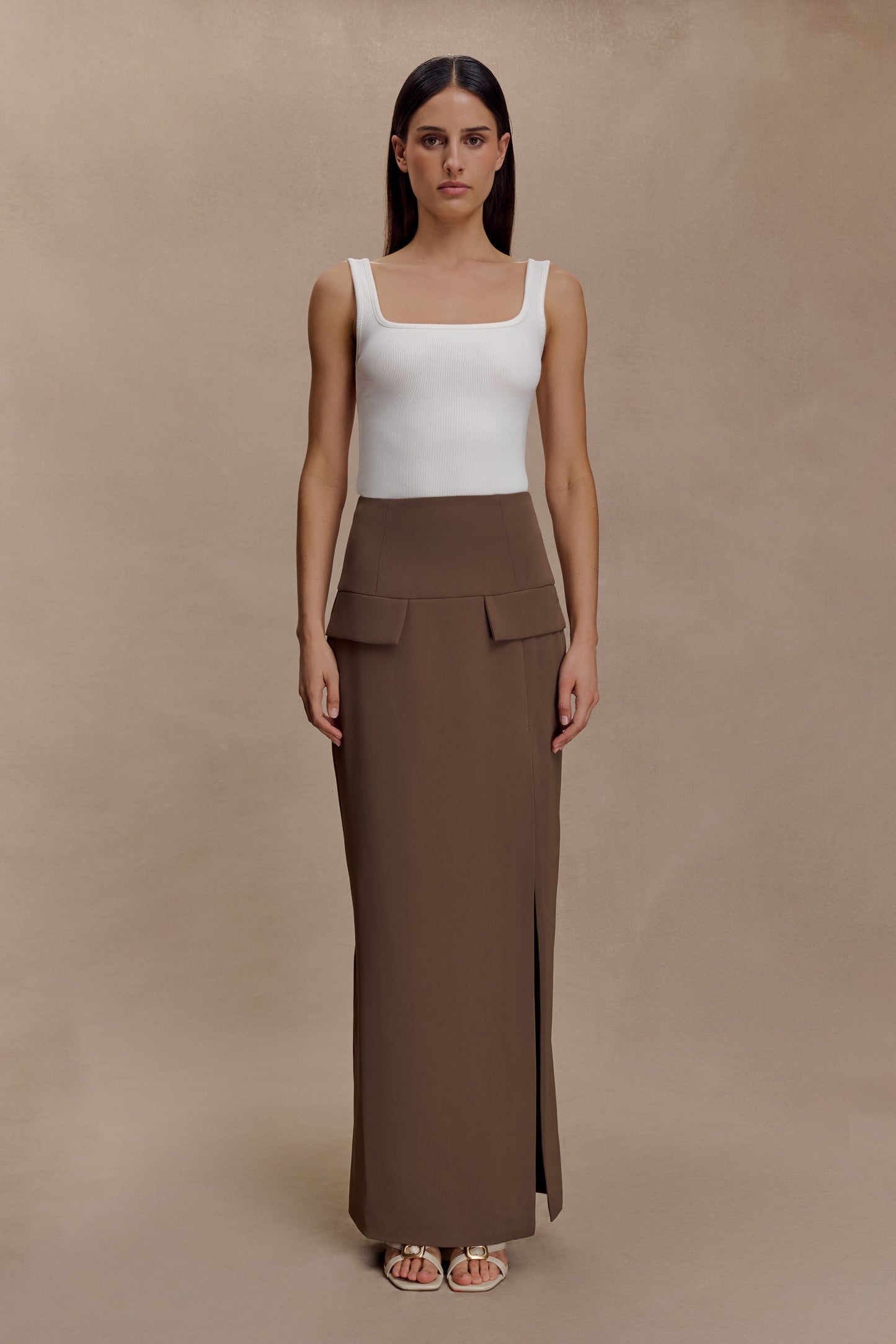 Jupe Maxi Cassie - Brun Cacao