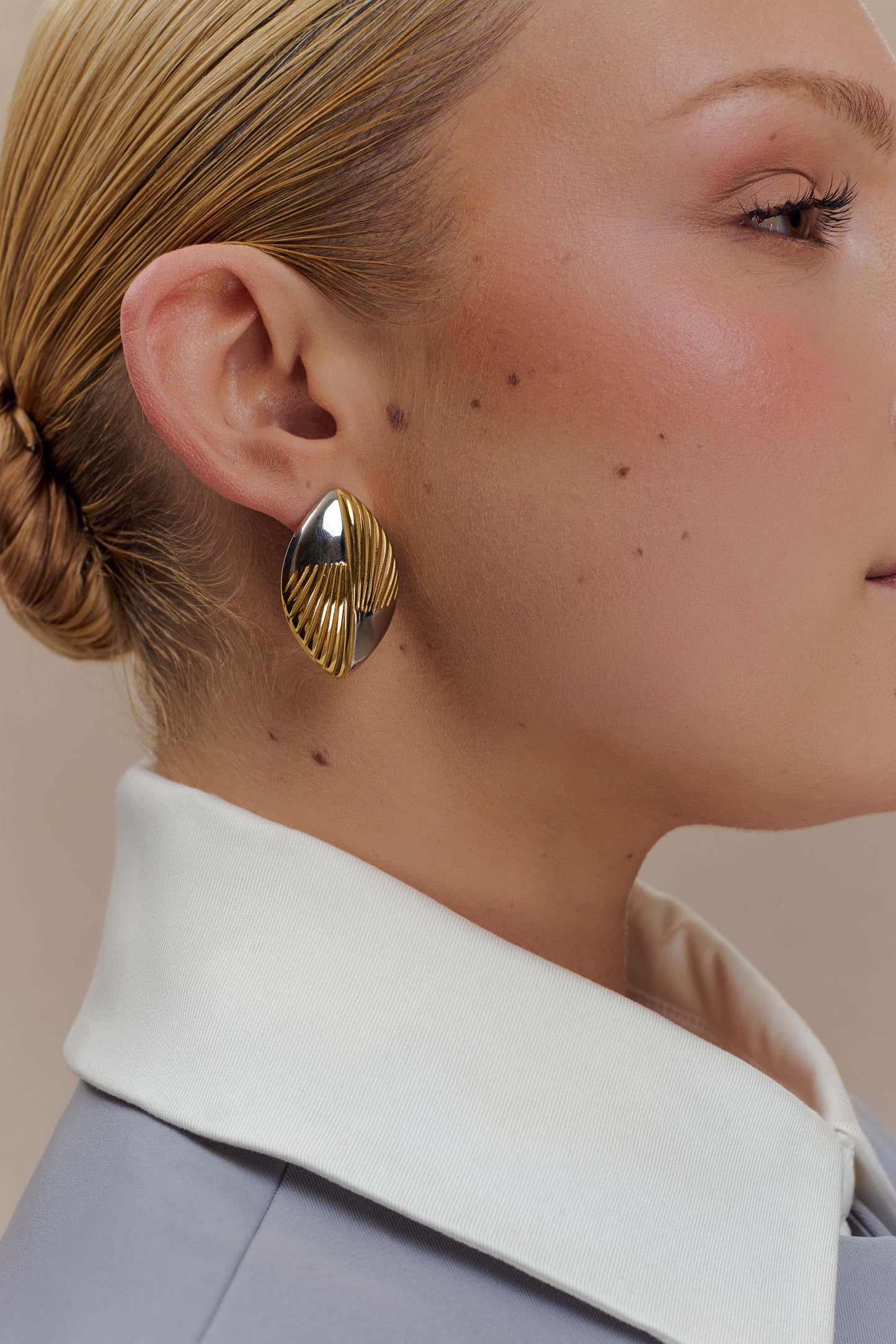 Boucles d'oreilles ovales en métal mixte Felicity - Or