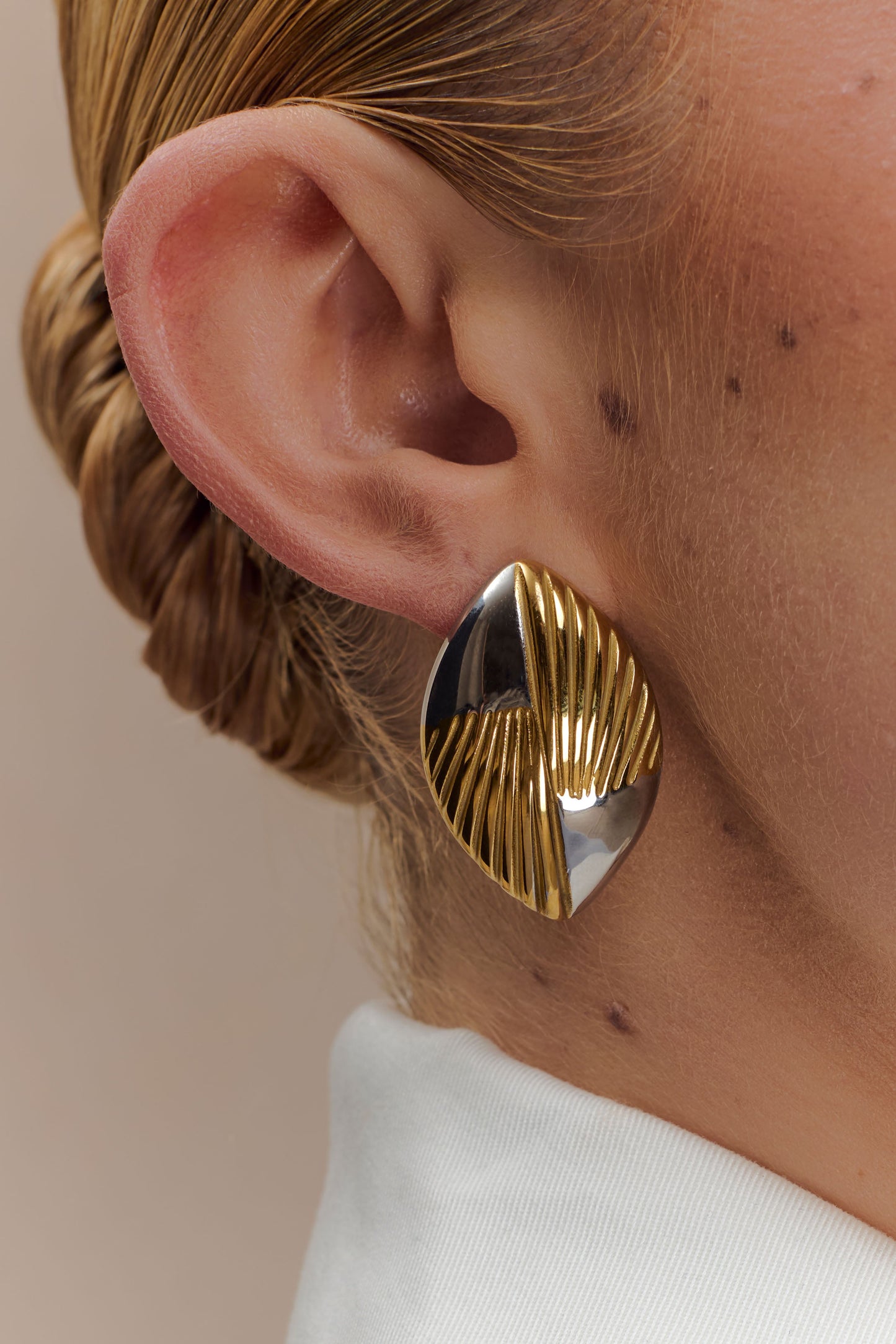 Boucles d'oreilles ovales en métal mixte Felicity - Or