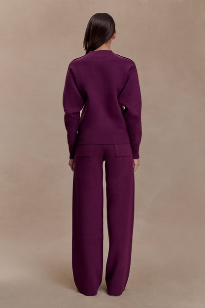 Pantalon en Tricot Lauren - Prune