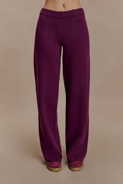 Pantalon en Tricot Lauren - Prune