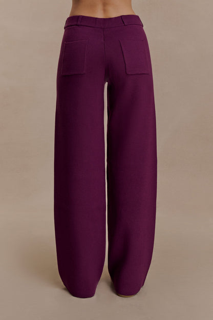 Pantalon en Tricot Lauren - Prune