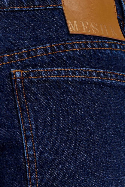 Jeans taille droite à revers Kirralee - Bleu indigo