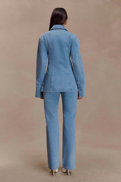 Chemise en jean asymétrique Jericho - Bleu classique