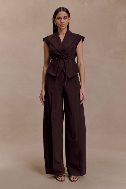 Jeans taille haute Beatrix - Chocolat