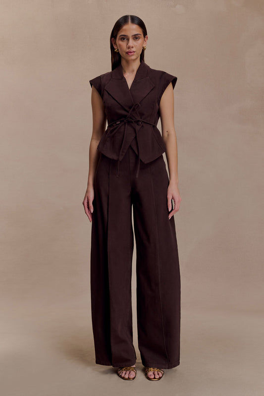 Jeans taille haute Beatrix - Chocolat