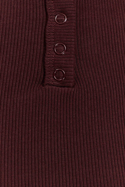 Top Maelle à manches longues et épaules dénudées - Chocolat foncé