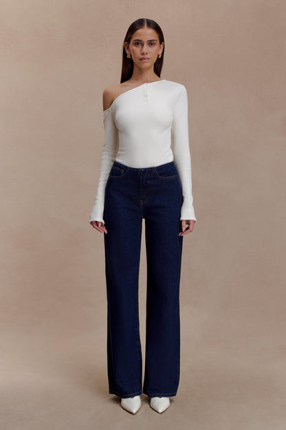 Maelle Haut à manches longues décolleté épaules dénudées - Ivoire