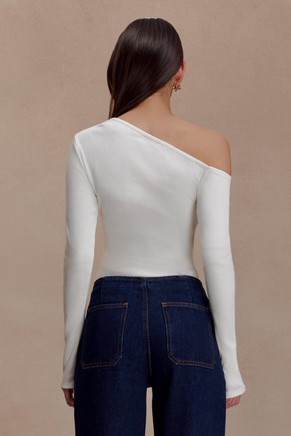 Maelle Haut à manches longues décolleté épaules dénudées - Ivoire
