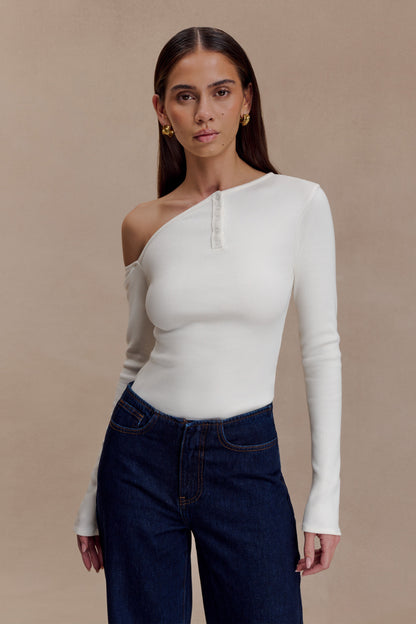 Maelle Haut à manches longues décolleté épaules dénudées - Ivoire