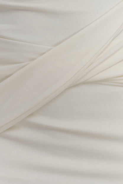 Robe mini Henley à drapé fluide - Ivoire