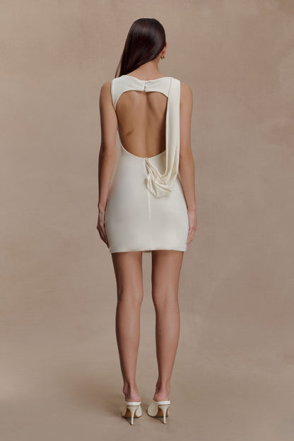 Robe mini Henley à drapé fluide - Ivoire