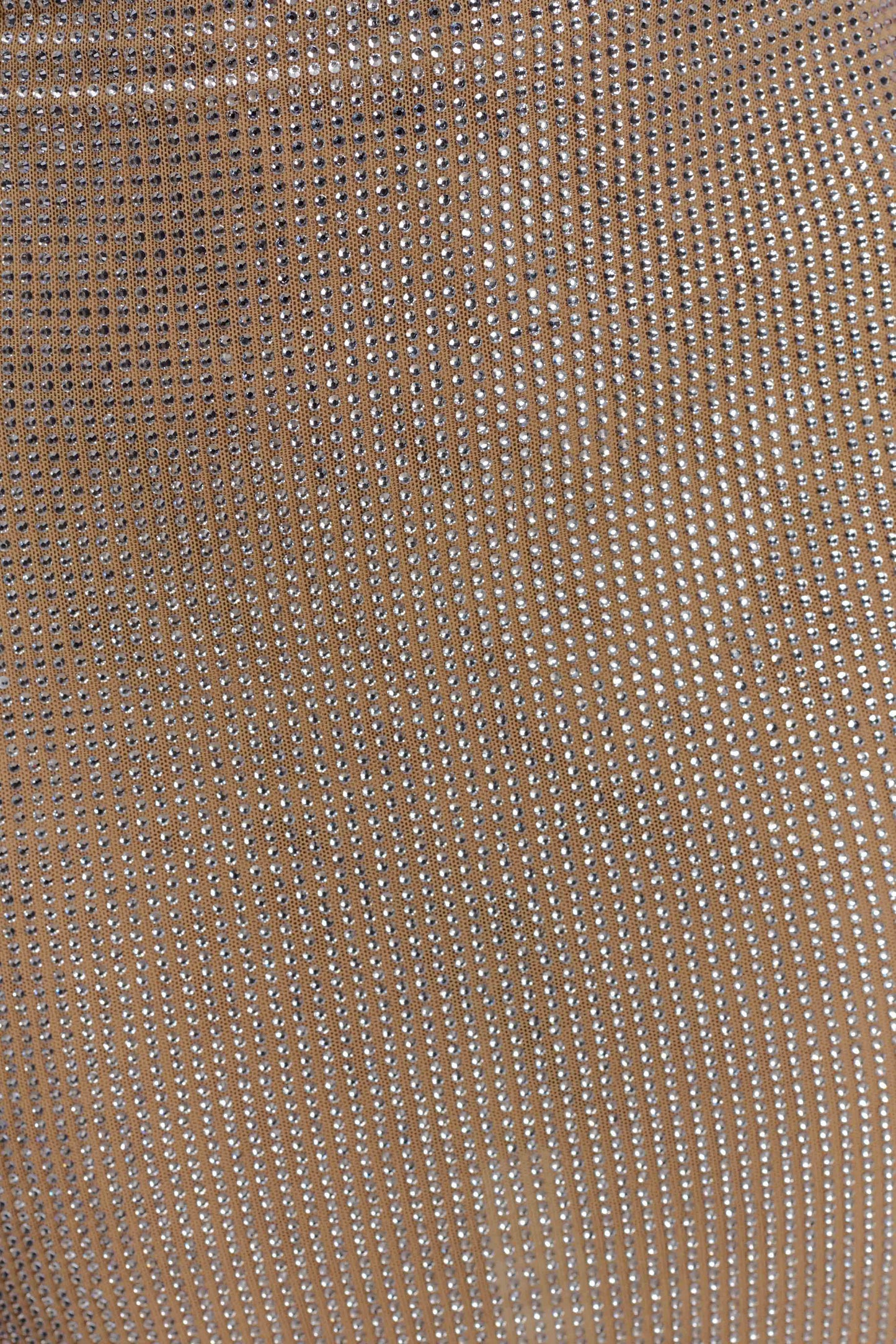 Jasmyn Mini-robe à paillettes thermocollées avec dos en mesh - Nude