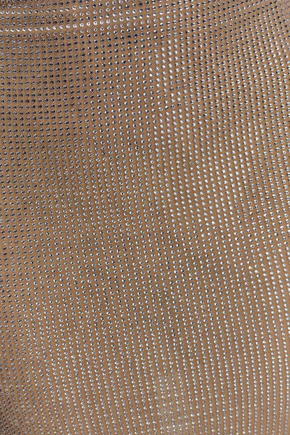 Jasmyn Mini-robe à paillettes thermocollées avec dos en mesh - Nude