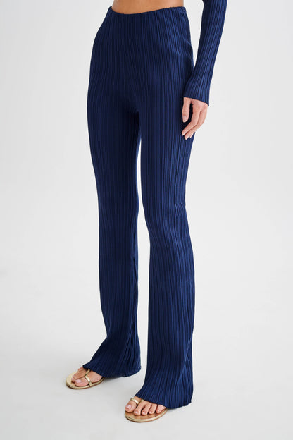 Pantalon côtelé à jambes droites Chiara - Bleu marine
