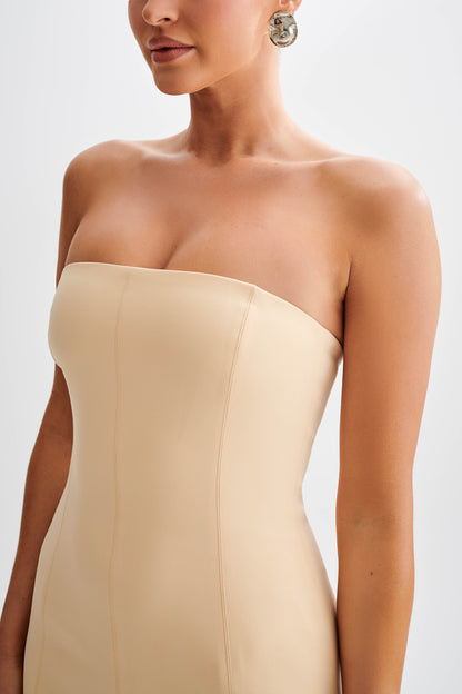 Mini-robe Maci en crêpe - Pêche