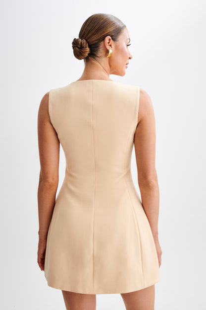 Mini-robe en crêpe Lysandre - Pêche