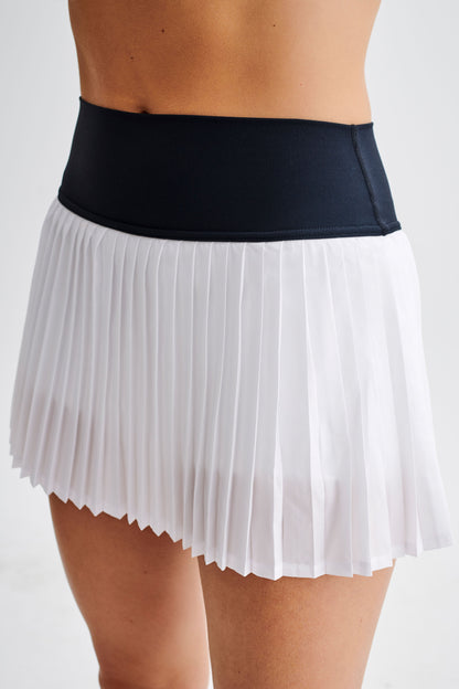 Jupe de sport plissée Denver - Noir/Blanc