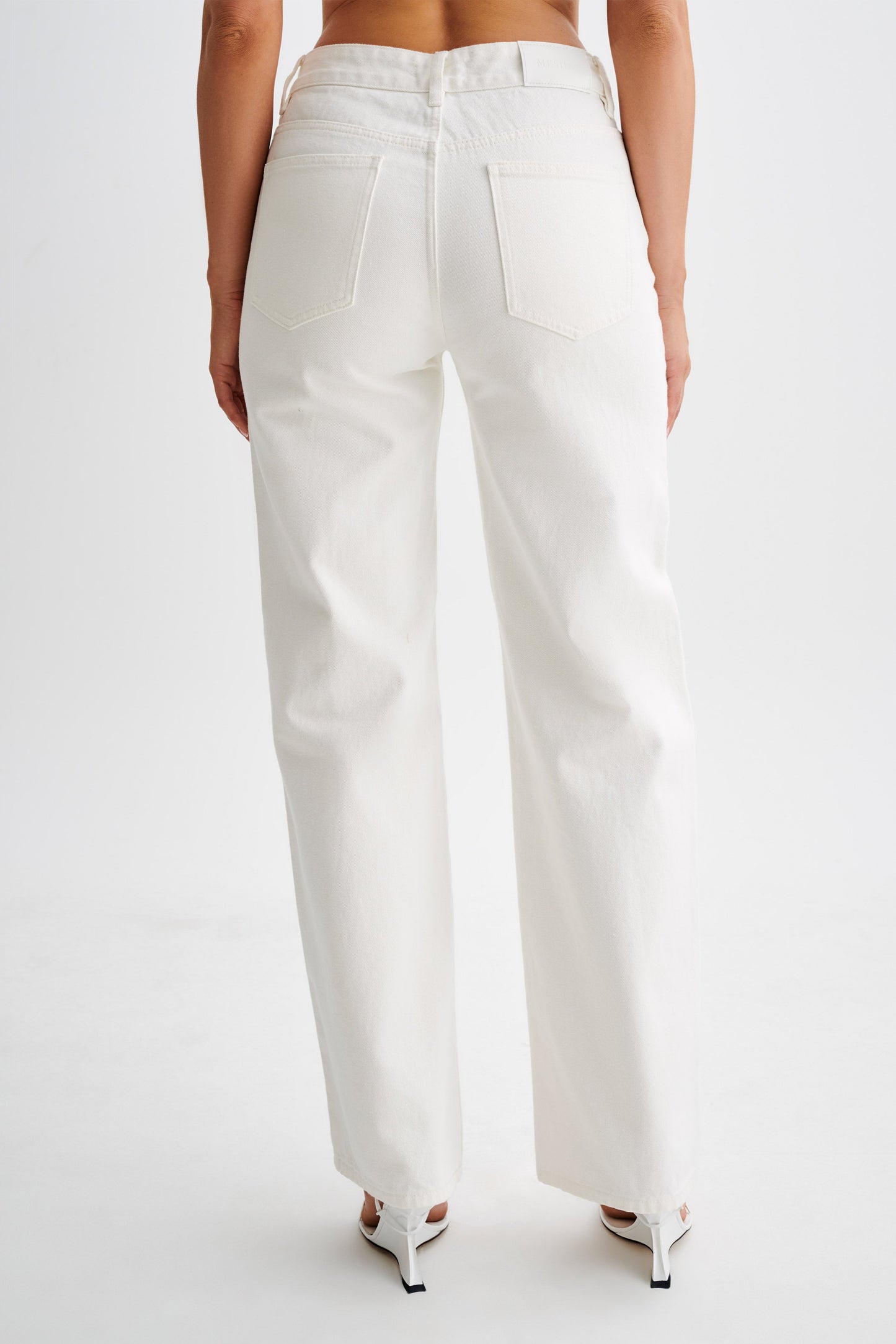 Jeans taille haute à jambes larges Roxy - Blanc