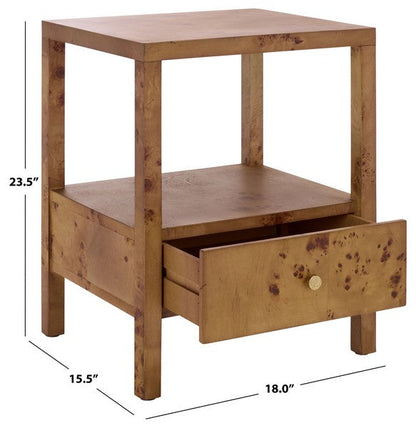 Table d'appoint en bois naturel Willshine avec tiroir