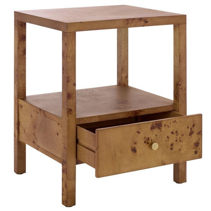 Table d'appoint en bois naturel Willshine avec tiroir