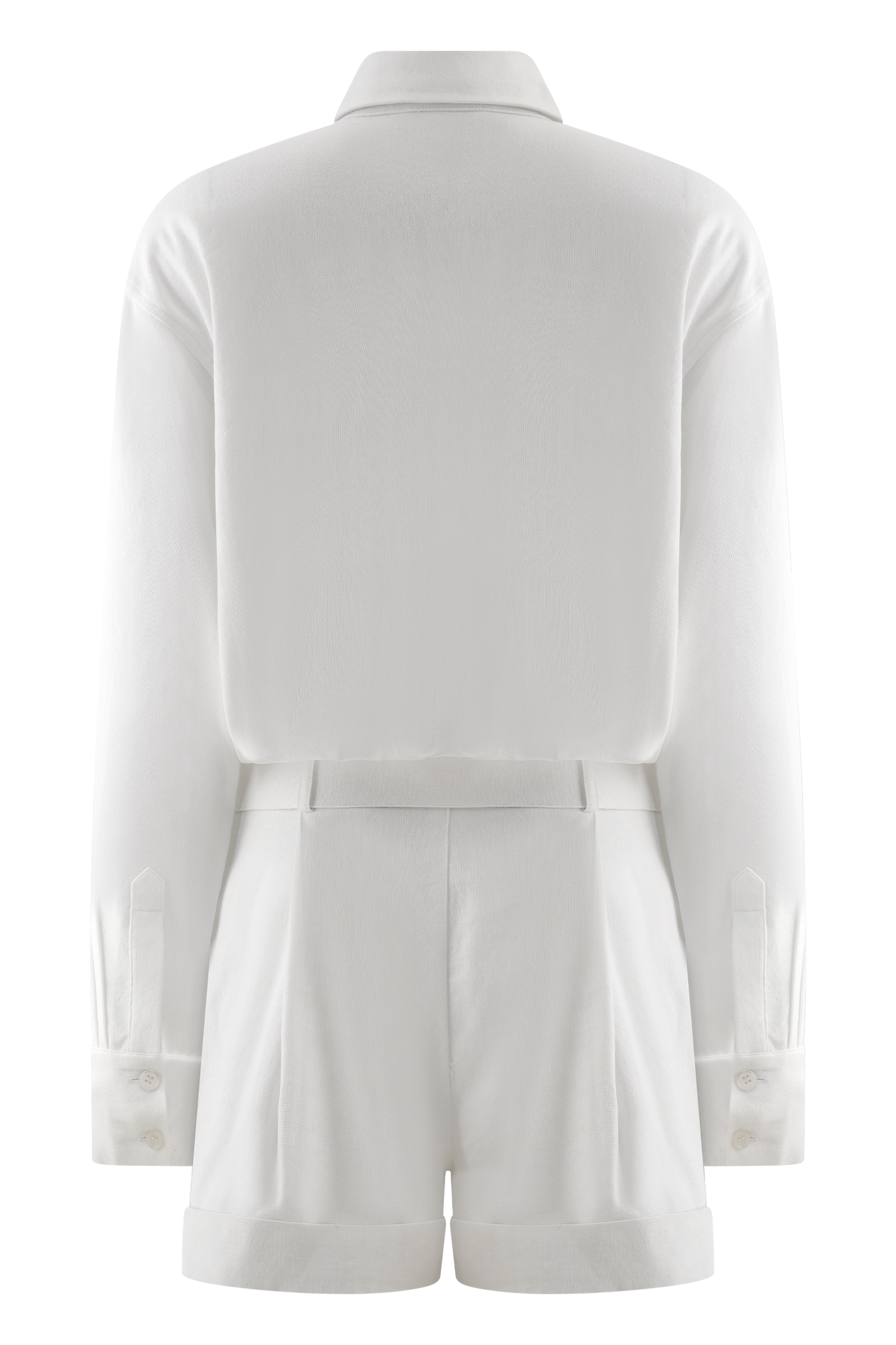 Combinaison en lin avec ceinture Adia - Blanc