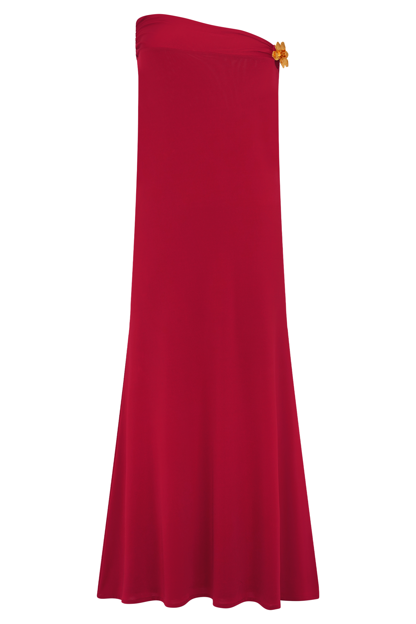Jupe Maxi Asymétrique Ainsley avec Frotterie Florale - Rose Fushia