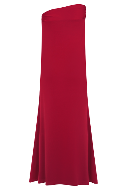 Jupe Maxi Asymétrique Ainsley avec Frotterie Florale - Rose Fushia