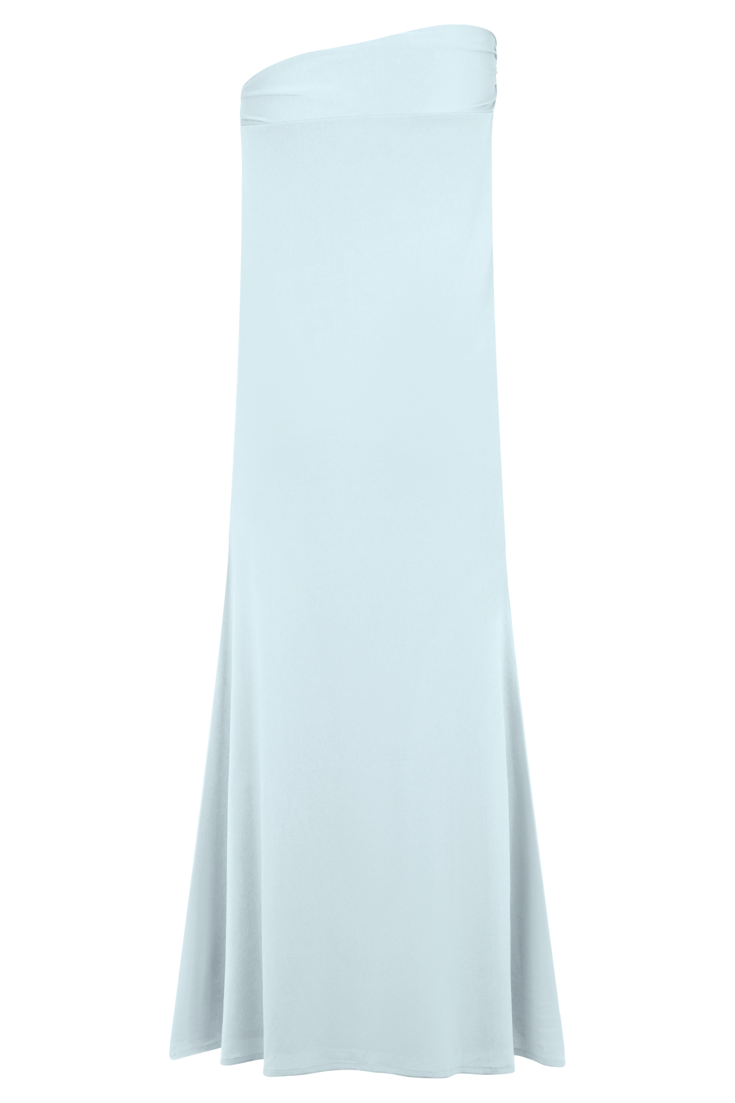 Jupe Maxi Asymétrique Ainsley avec Frotterie Fleurie - Bleu Clair