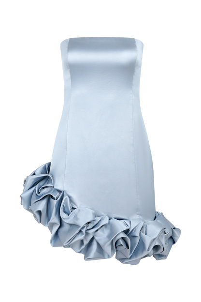 Robe mini Alba à bulles - Bleu bleuet